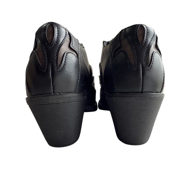 Roper Short Booties Sarah Women's 6.5 Snip Toe Inlay Accents Slip On Heels - Picture 5 of 10